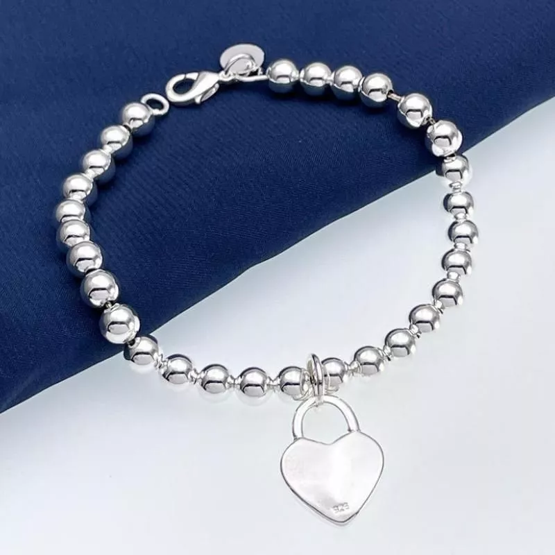 Street wild 925 sterling Silver charms Heart Pendant Bracelets for Women Fashion party wedding Original jewelry Holiday gifts